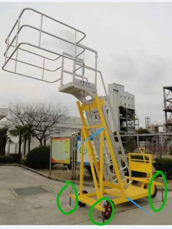 mobile movable safe platform and ladder for  tanker truck sampling and inspection
