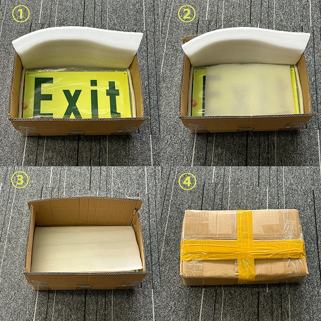 Glow in the dark exit signs no electricity or battery luminous safety fire exit sign emergency photoluminescent exit sign