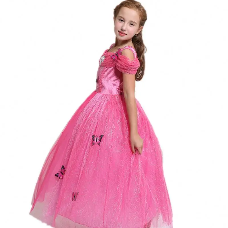 Halloween TV & movie Costume Applique Butterfly Princess Party Dresses Cosplay Dress up For Kids Girls