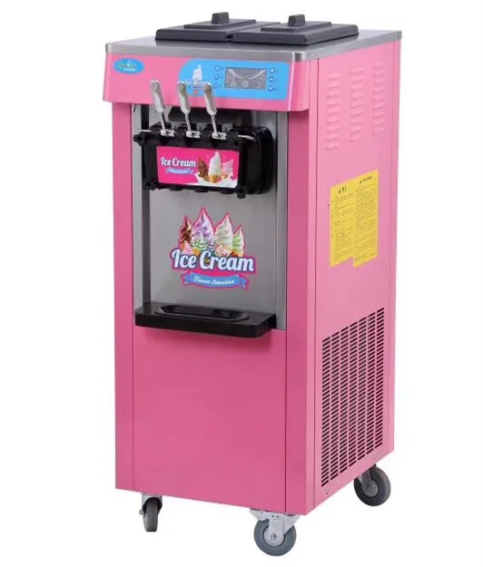 Commercial 3 Nozzles Soft Ice Cream Machine Ice Cream Making Machine.