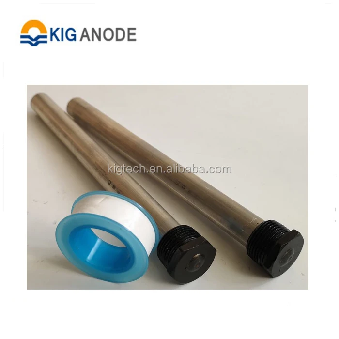 RV water heater magnesium anode rod packed with PTFE tape and sticker