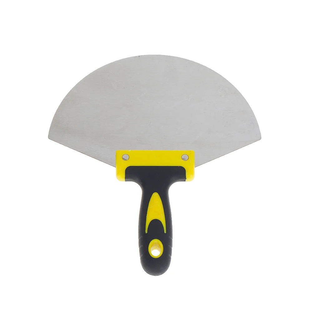 Hot Selling Bracket Scoop Yellow And Black Rubber Handle Double-Side Mirror Polished Metal Blade Putty Knife Scraper