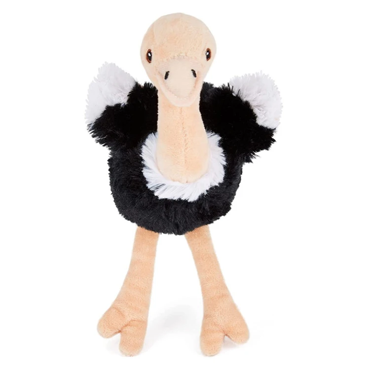 Design best new style lovely bird fluffy animal plush stuffed ostrich toy for baby gift