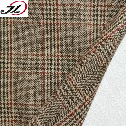 New fashion tartan wool fabric woolen fabric for jacket suiting fabric