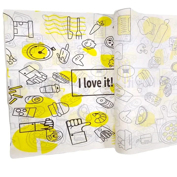 Custom food grade wrapping packing wax paper greaseproof sandwich paper food wrapping paper