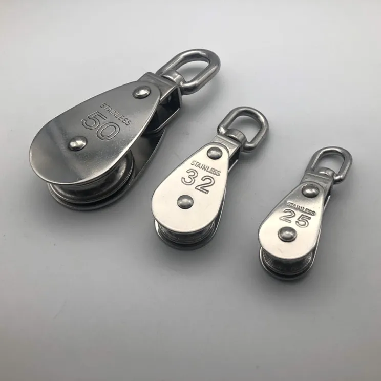 China Manufacturer Hardware Rigging Stainless Steel Swivel Eye Single Pulley Block