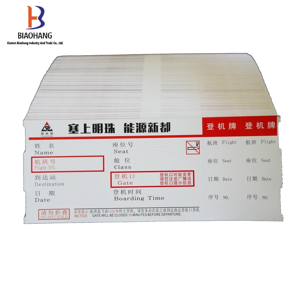 
Thermal /bond /art Paper Card,Airline Boarding Pass,Entrance Ticket,Clothing Hang Tag 