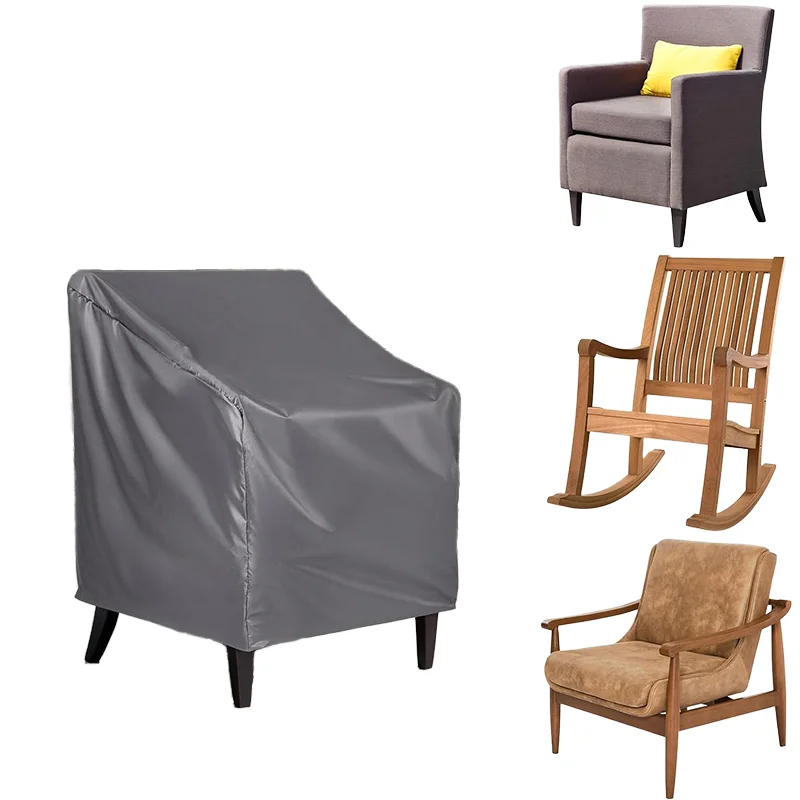 Black Oxford Cloth Chair Cover for Outdoor Furniture Waterproof and Sun/Dust Protection for Garden Use for Sofa