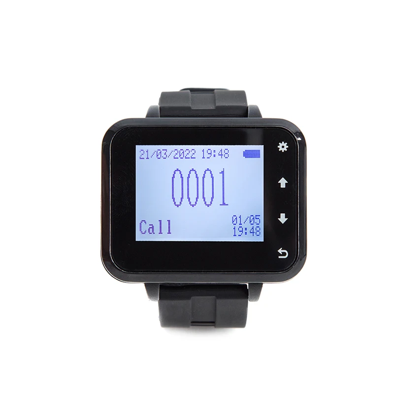 Restaurant Pager Waterproof Waiter Wristband Watch Pager Wireless Calling System 1 Watch 10 Buttons for Plant Hospital