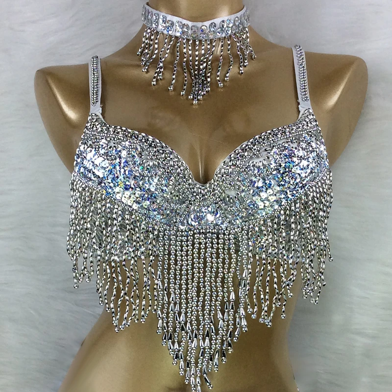 Costume Beading Sequin Bra Belly Dancing Clothes 4 COLORS Wholesale New Sexy Night Dance Belly dance Top BRA