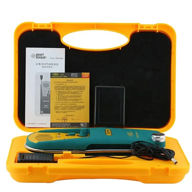 Smart Sensor AR5750B Digital Halogen Gas Detector Alarm SF6 Refrigerant Gas Leak Detector Freon Gas Analyzer