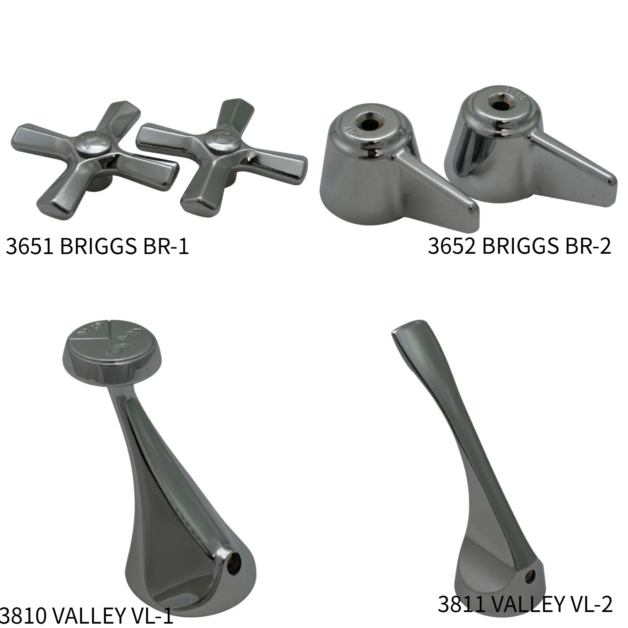 Wholesale Tap Fittings Central Brass Chrome Plated Lavatory Hot And Cold Faucet Handle For Export