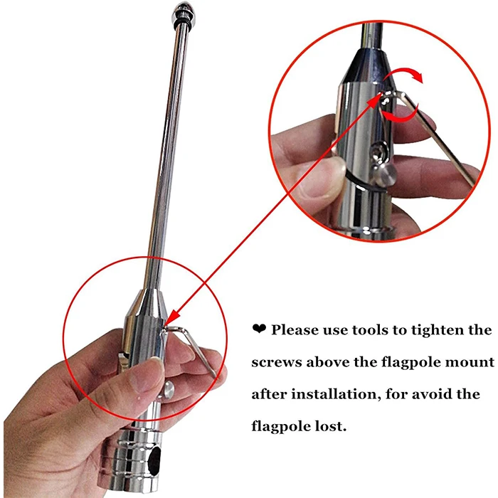 2023 New Product High Quality Rack Luggage Vertical Chrome Pole Mast Kit Fit Thin Motorcycle Flag For Universal Motorcycle Bike