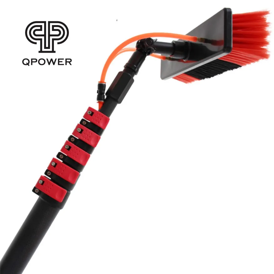 Qpower solar-panel-cleaning-brush kit brushed clean equipment machine solar panel cleaning brush