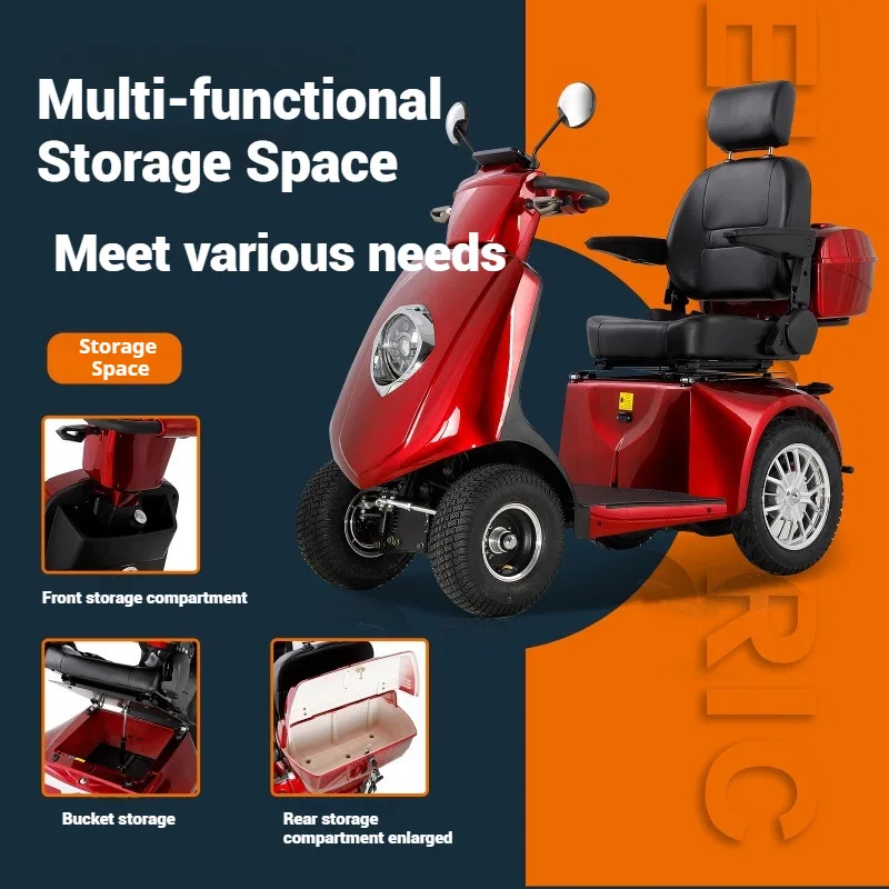 Electromagnetic Brake Type Electric Four-Wheeler Elderly Leisure Scooter Into a Family Car Foreign Trade Manufacturers