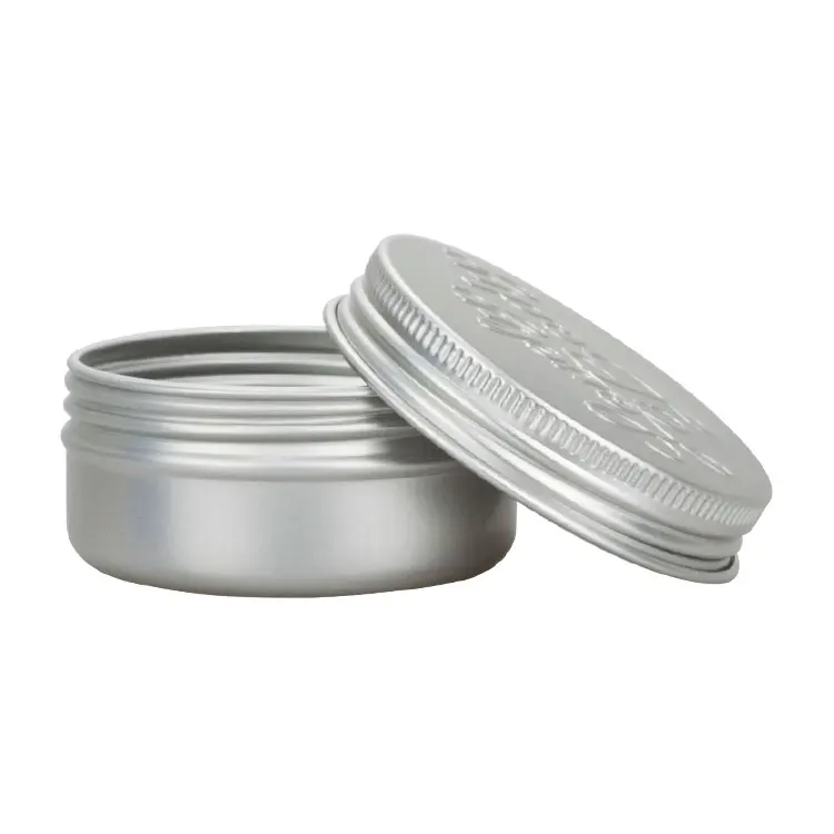 Aluminium Tin Jar Cosmetic Metal Can 30ml 50ml 60ml 100ml 120ml Silver Can Beard Balm Wax Pomade Aluminum Bottle for Cosmetics