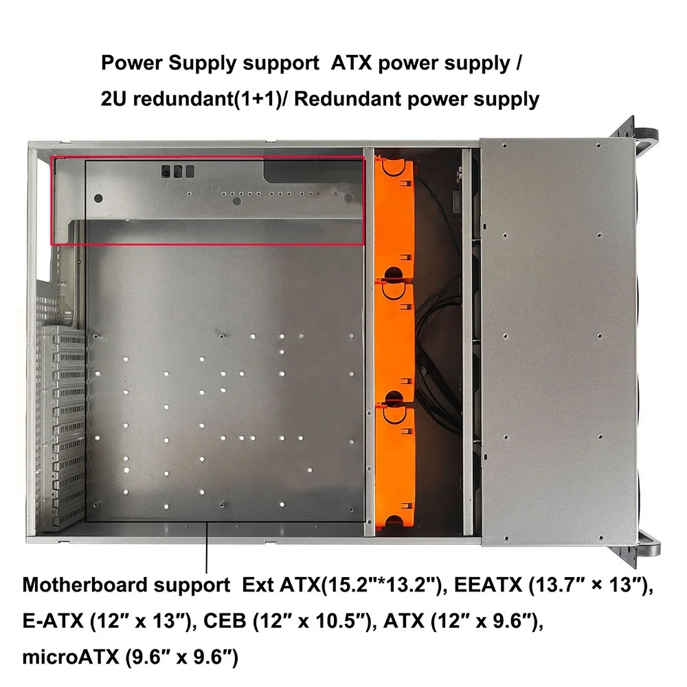 4U 5GPU case Support Supermicro Asus 5GPU MB like  X11DPG  X9DRG-QF etc.