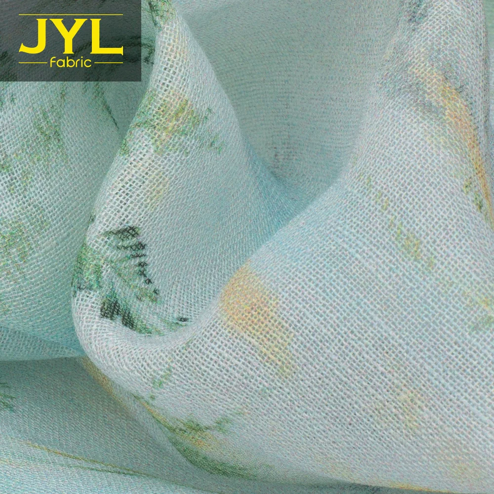 
JYL 75% linen 25% cotton printed fabric WYH1004# 