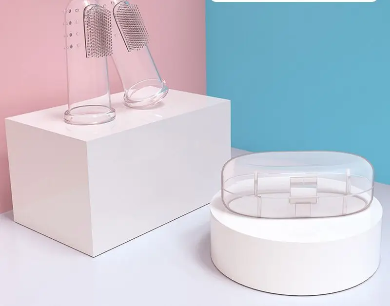 
Baby training toothbrush tongue coating cleaning brush silica gel finger cover toothbrush 