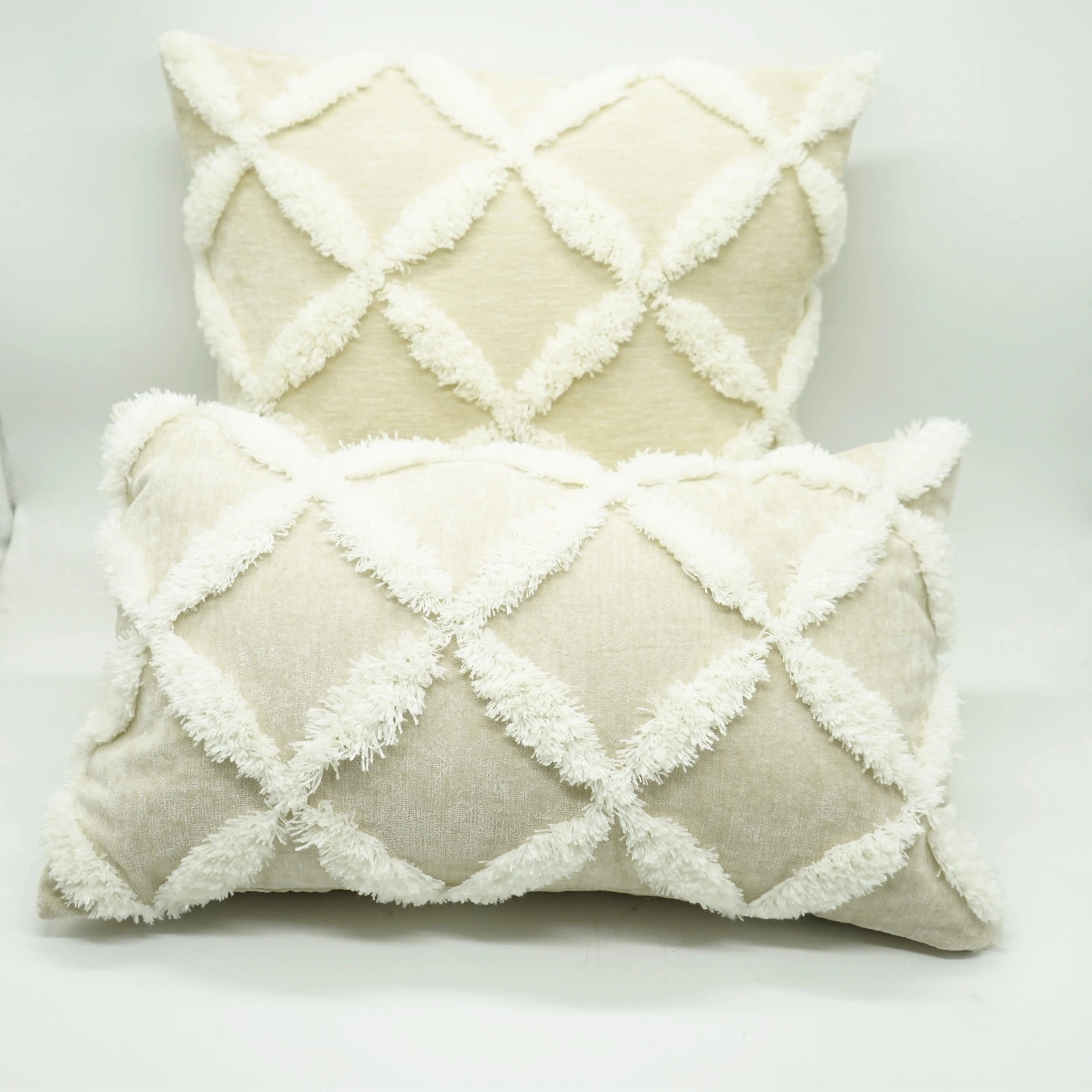 
Boho Morocco modern simple style pillow case creative Indian embroidered sofa velvet tufted cushion cover 