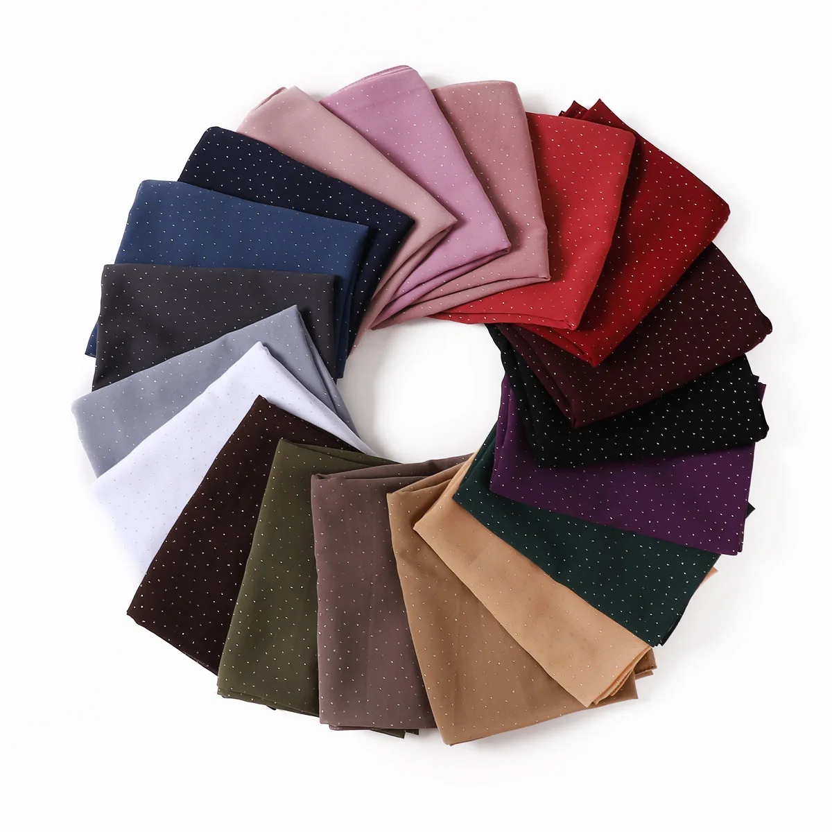 Wholesale Cheap Gold Stamping Hijab Long Wrap Soft Scarves Solid Color Light Casual Veil Pearl Inset Chiffon Muslim Women Hijab