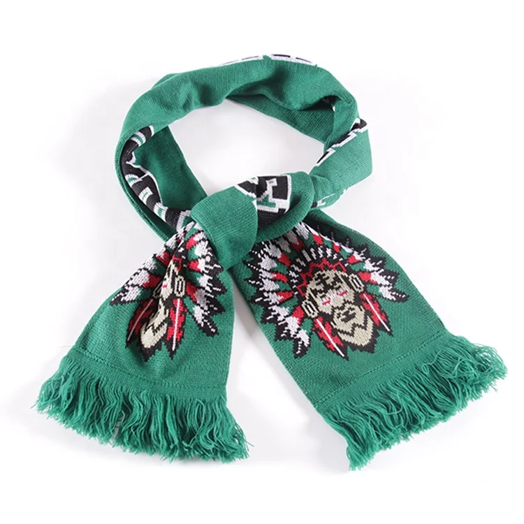 Soccer Fan Acrylic Knit Custom Made Football Scarf