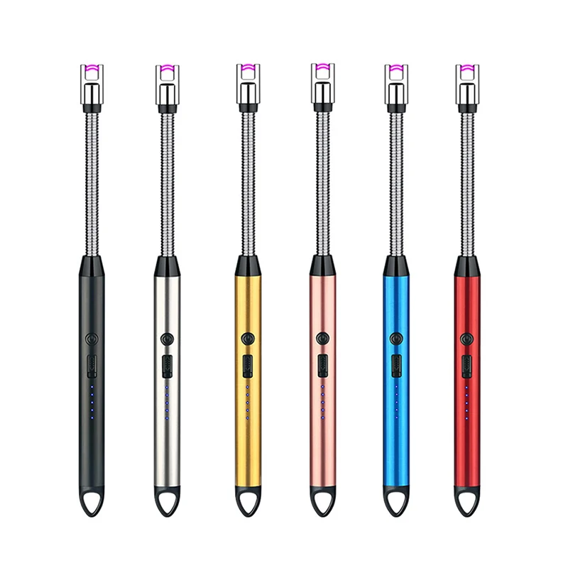 Electronic Candle Lighter Usb Rechargeable Electric Arc 360 Windproof Flameless Pulse Usb Lighter