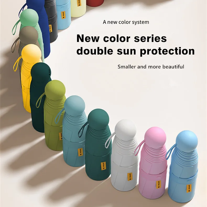 Мини-зонт с японским карманом, 5 складывающихся зонтиков, защита от солнца и дождя, с милым принтом, защита от УФ лучей, лето