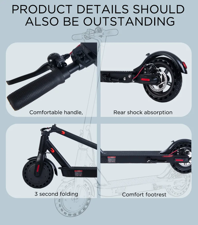 kepow E9MAX chinese manufacturer kick e scooter foldable 400W powerful adults  electric scooter