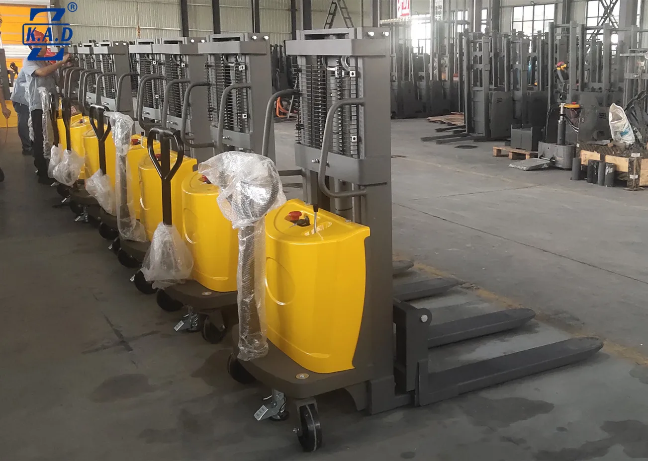 1500kg 2000kg 1600mm 2000mm Hot sale rechargeable semi-electric stacker with one year warranty