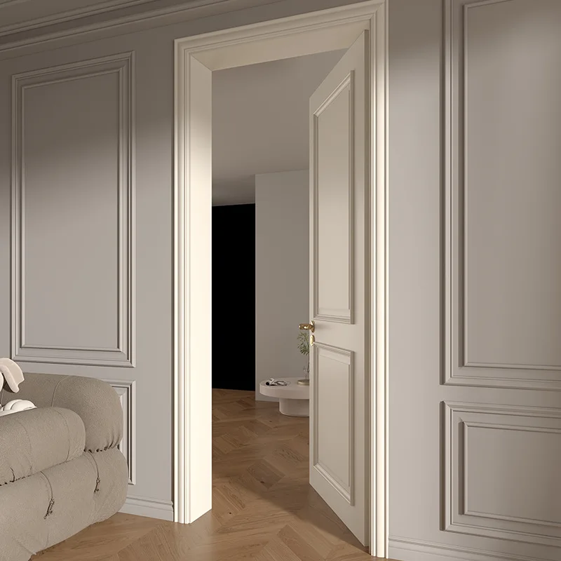 Custom vintage style solid wood bridge hole force paint door Bedroom room flat door