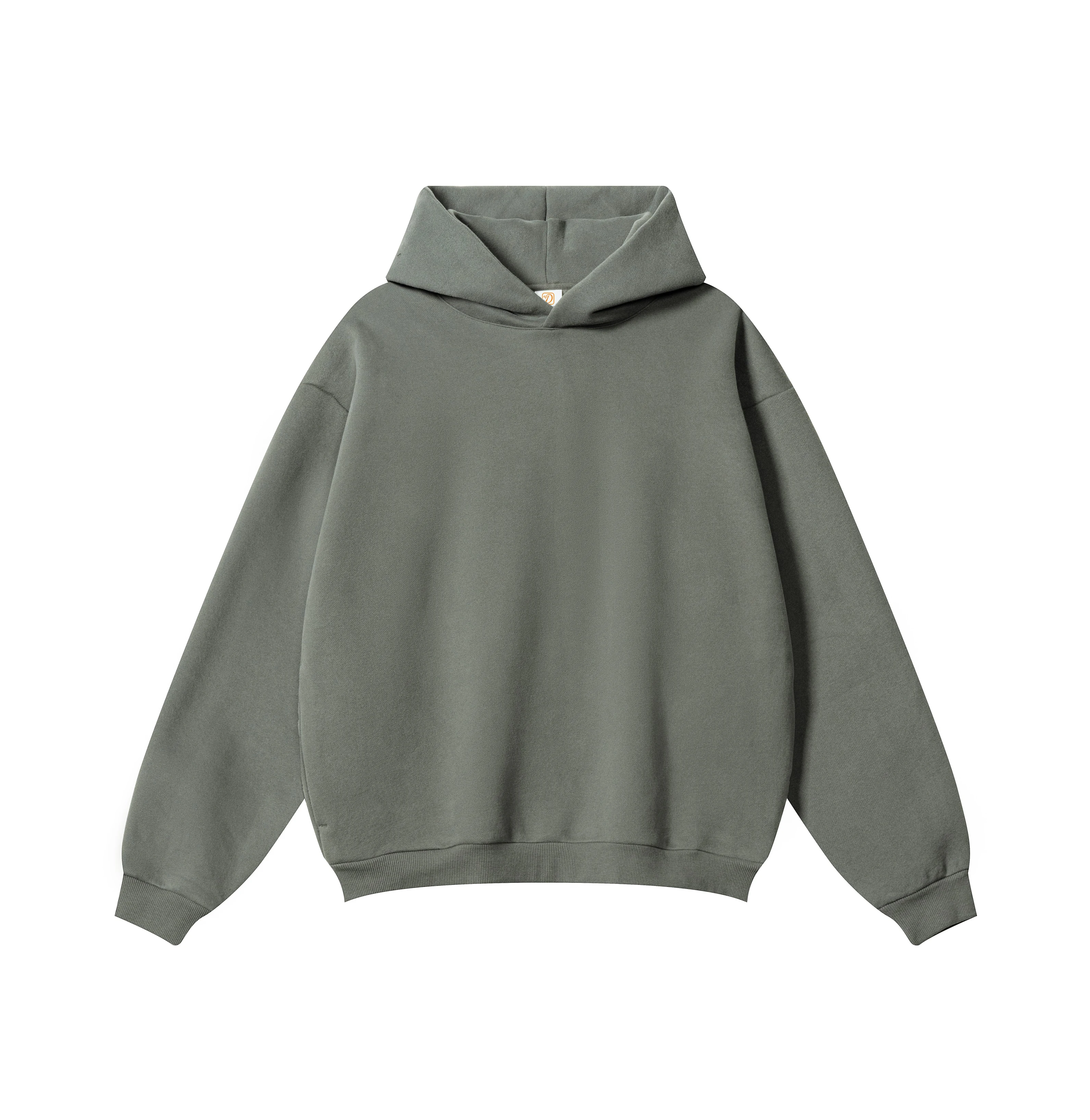 High Quality 360 Grams Fleece No String Pullover Hoodie Custom Puff Print Embossed Cotton Streetwear Hoodie