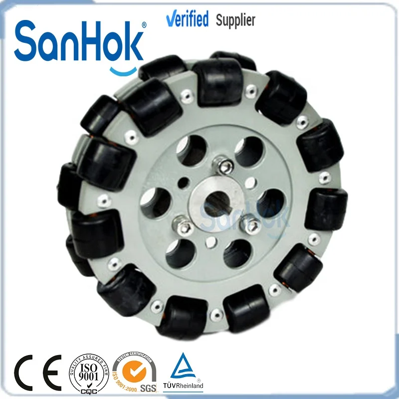 6 Inch QL-15 Aluminum Hub Type Industry Rubber Heavy Duty Omni Wheels