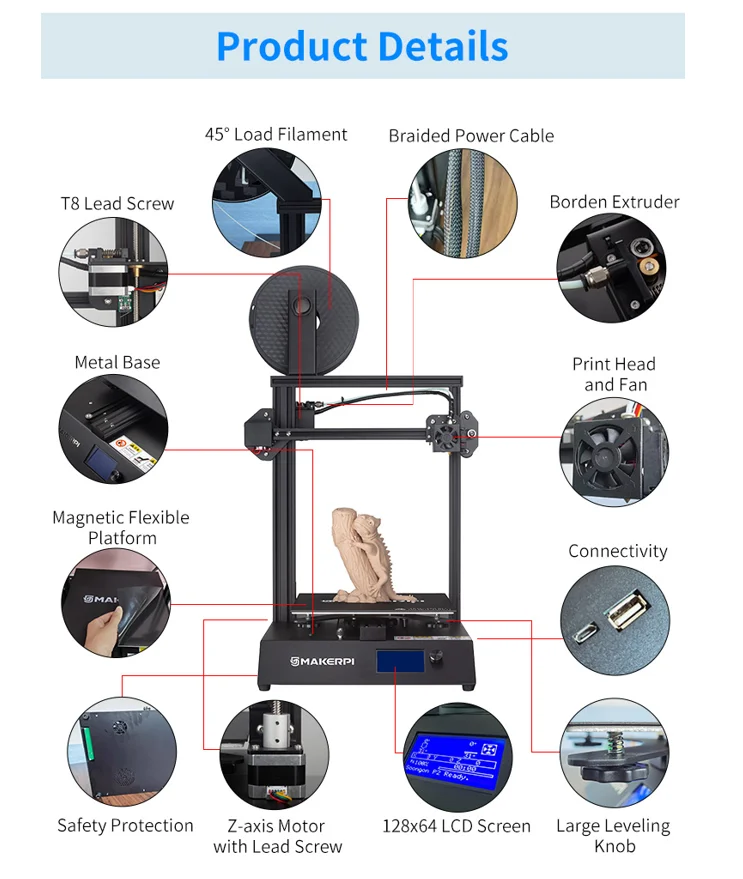 MakerPi P2 Meanwell Power Stampante 3d 200 Euro Impresora 3d Precio Printing 3d Printer Symptoms