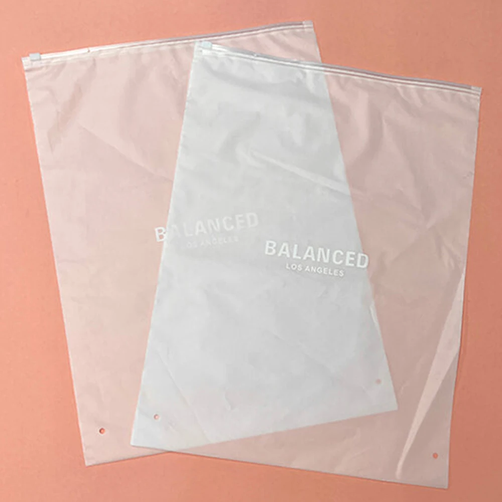 Custom eco friendly Matte Biodegradable zip lock bag, T Shirt Swimwear plastic clothing zipper bags ziplock bag for clothes