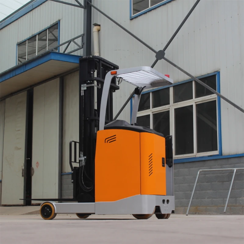 
24V electric reach truck forklift battery powered reach stacker for warehouse pallet handling 