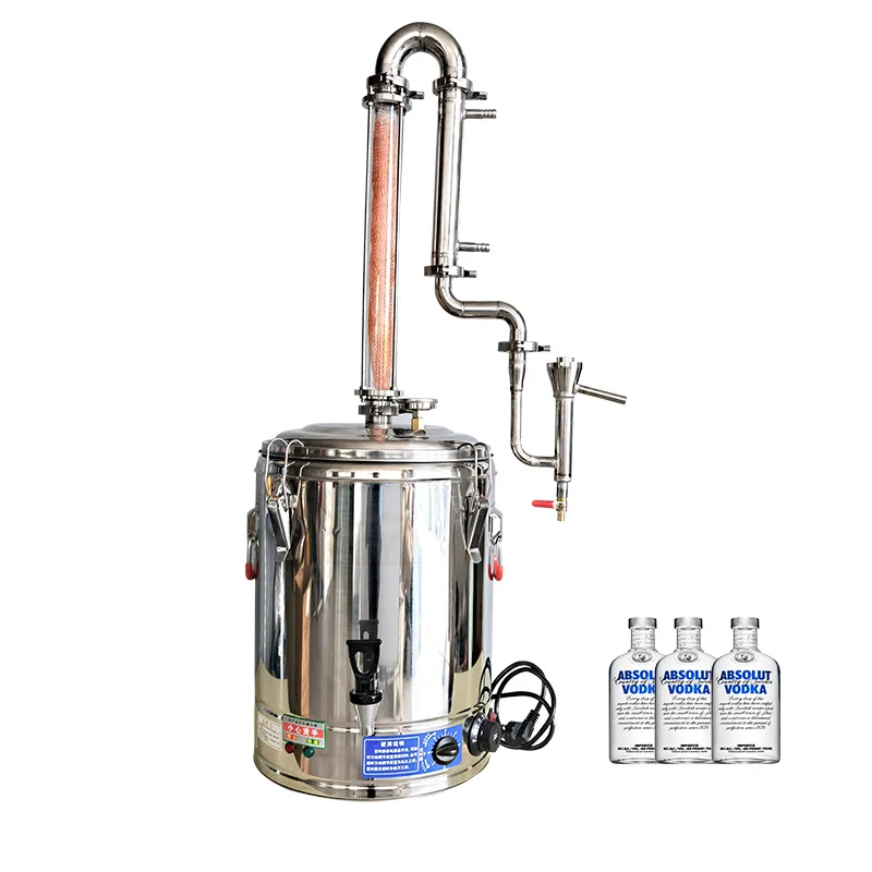 33L plug-in still condenser crystal tower column built-in copper mesh private brewer Alcohol level monitor Distilled liquor