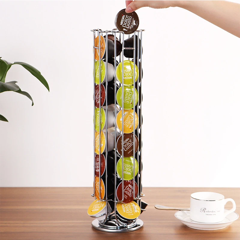 coffee pod holder 360 degree Rotatable 36 pieces coffee capsule holder rack