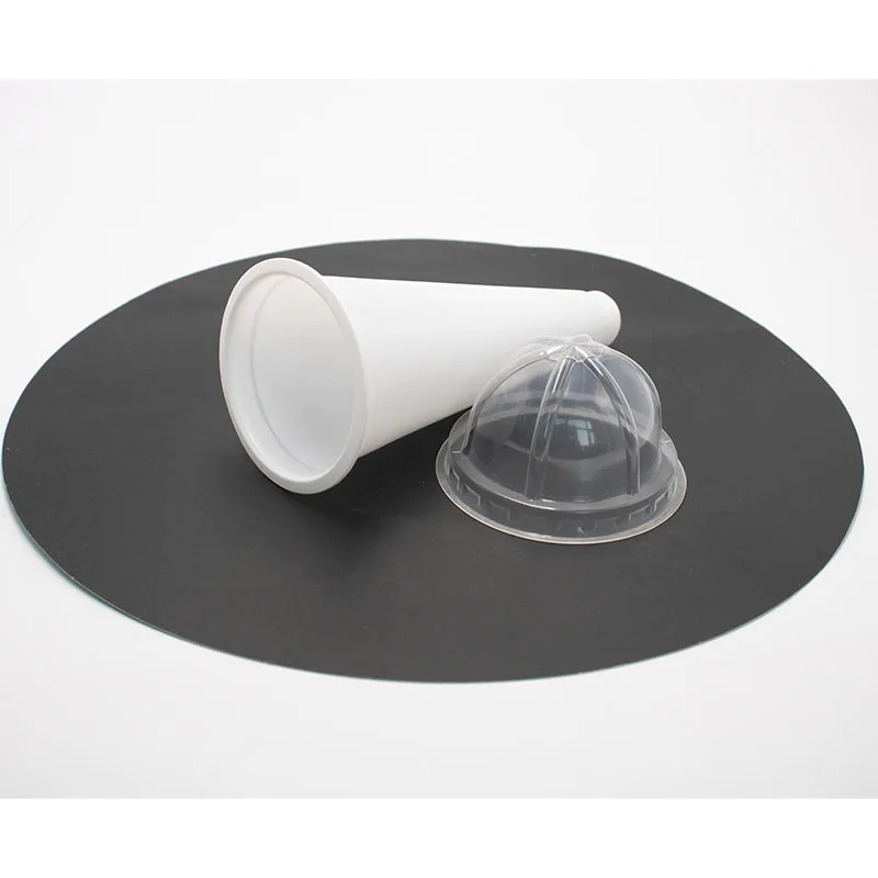 custom logo  round cup white  plastic ice cream cone with transparent lids