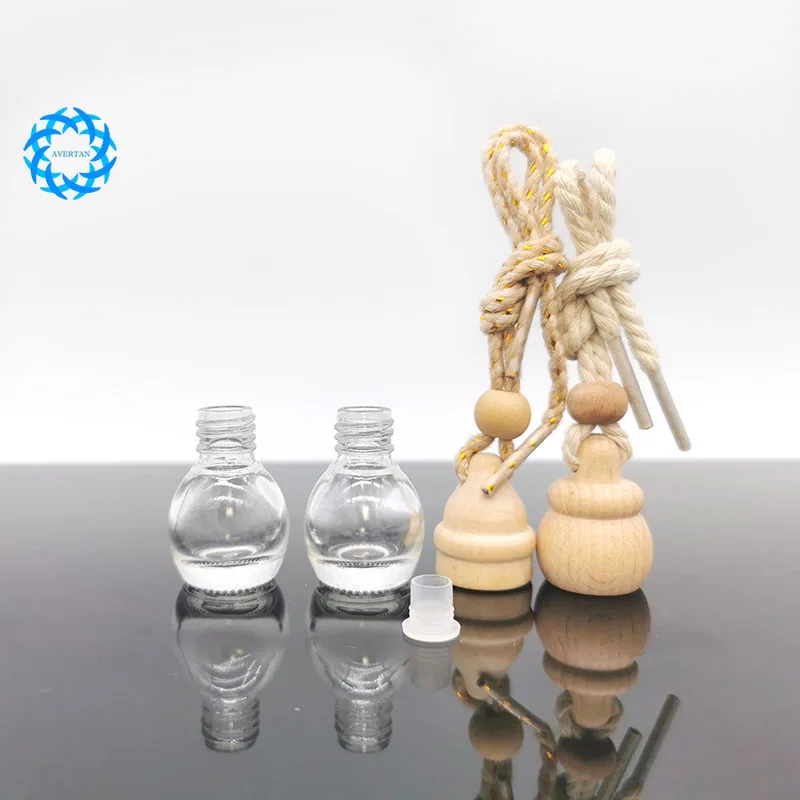 Avertan 5ml  8mlCar Perfume Bottle For Essential Oils Hanging Glass Bottle Air Freshener Container Perfume Pendant Car Ornaments