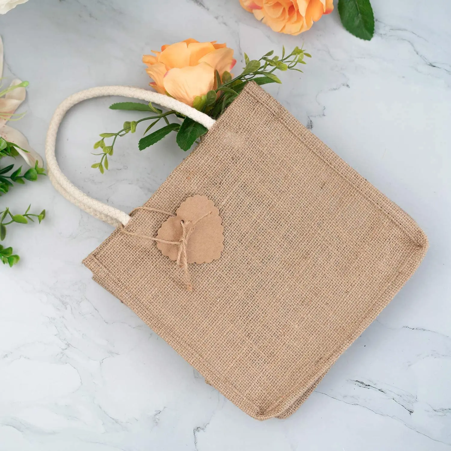 Customized environment friendly jute linen handbag beach bag shopping foldable bag jute bags wholesale