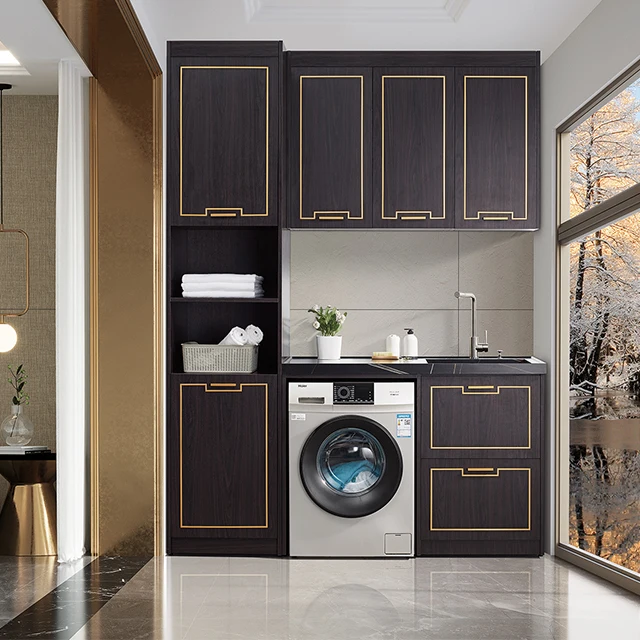 BNITM Modern Italian Bathroom Laundry Cabinet Freestanding Stainless Steel Washing Machine Sink Wall Mounted Waterproof