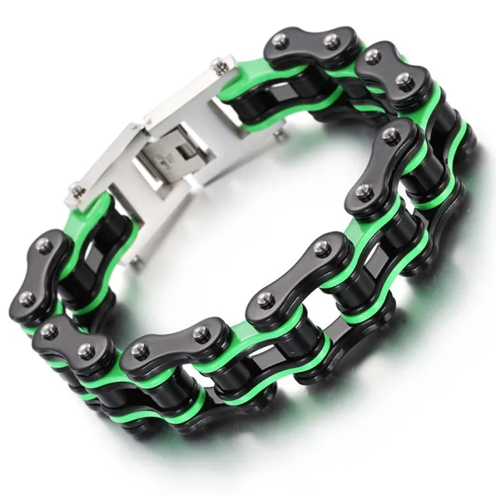 Fashion Stainless Steel Motorcycle Bicycle Chain Bracelet for Men