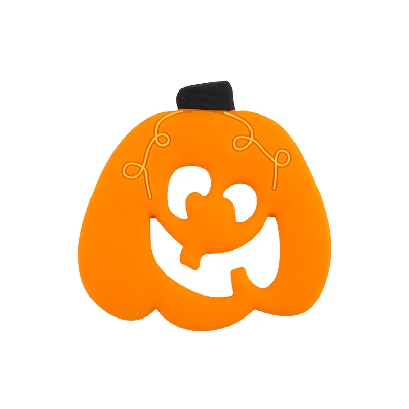 Baby Teether Freezable for 3 to 12 months Factory Hot Sale Halloween Pirate Pumpkin Teether Toys Custom Food Grade BPA Silicone