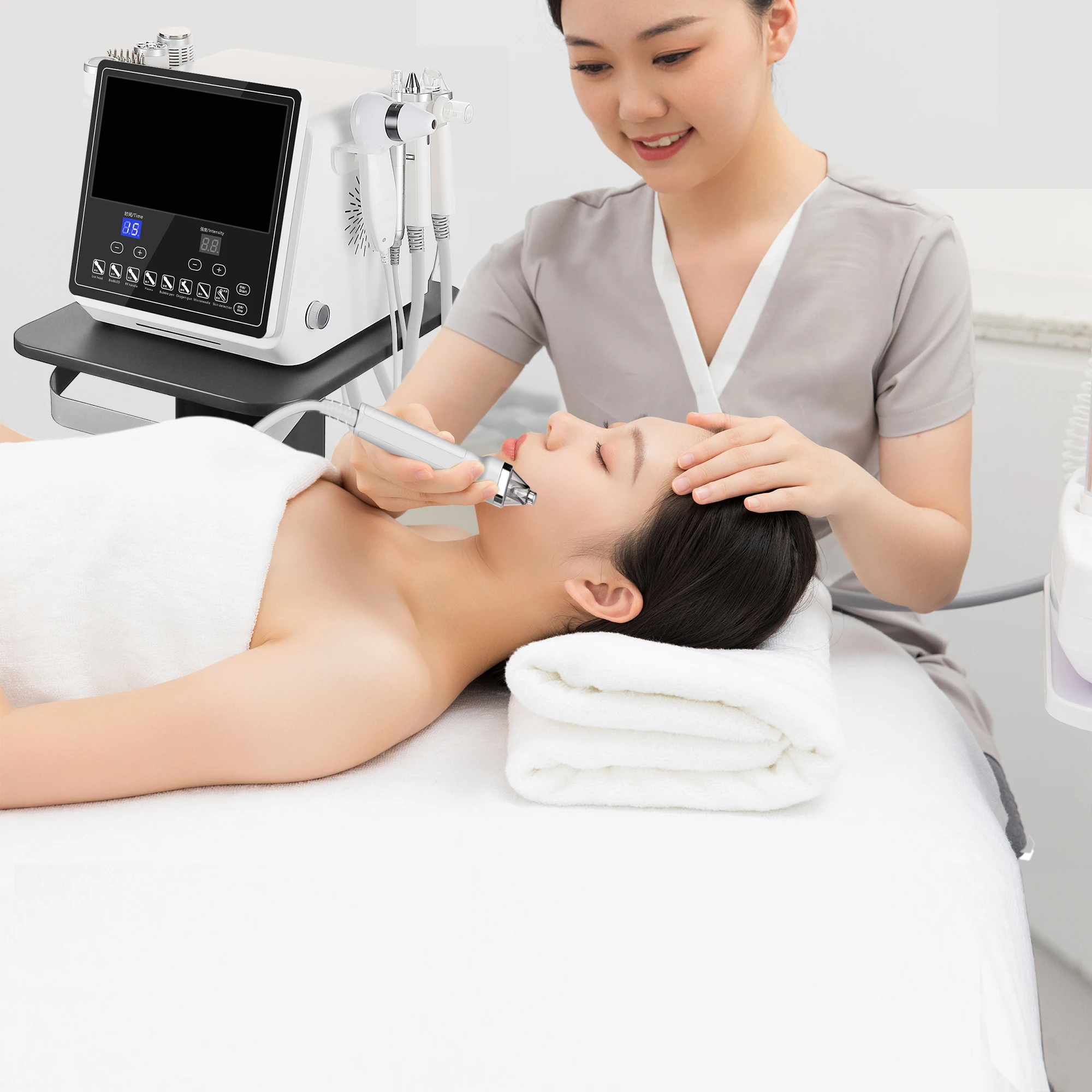 Newest Skin Management System Skin Analyzer 8 in 1 Multifunction Facial Beauty Machine For Deep Cleaning