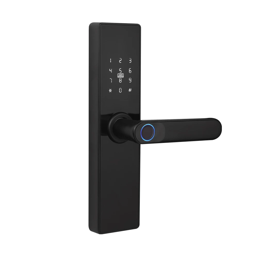 Tuya APP Touchpad Password Card Anti-theft Security Lock Electronic Optical Fingerprint Smart Door Lock