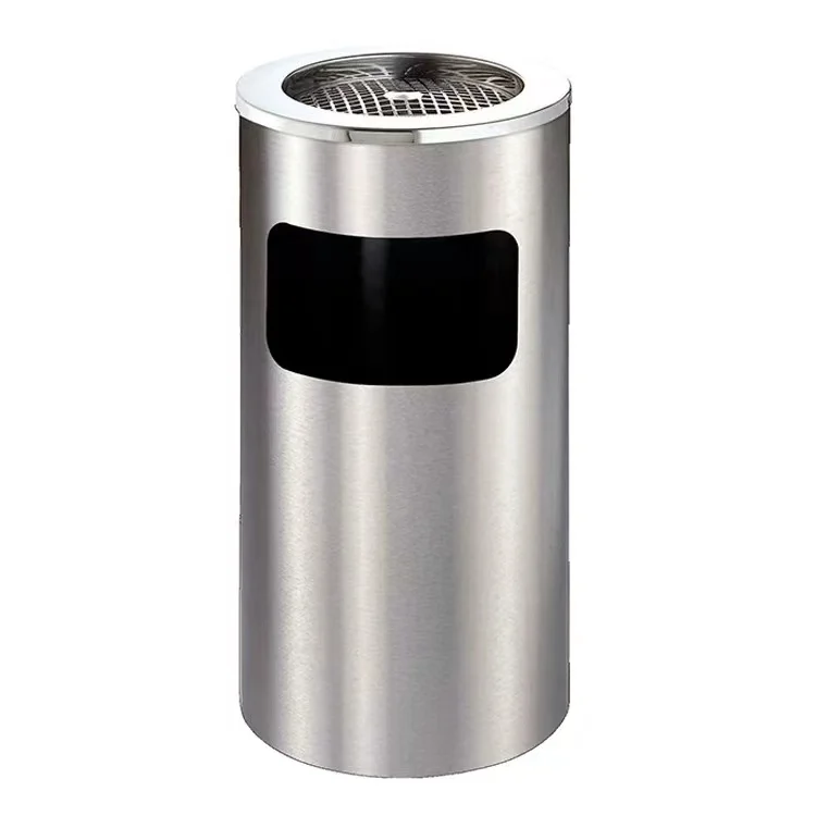 Hot selling hotel custom 14L stainless steel vertical ashtray waste bin