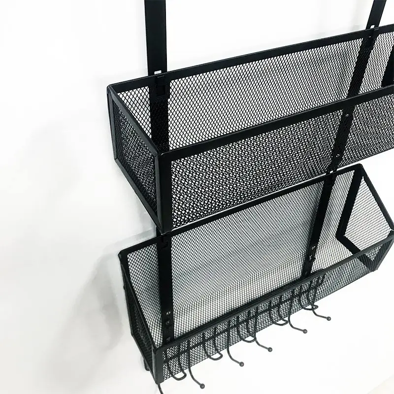 3-Tier Hanging and Free Standing Mesh Storage Basket Rack Storage Rack Storage  Multi-functional Organizer