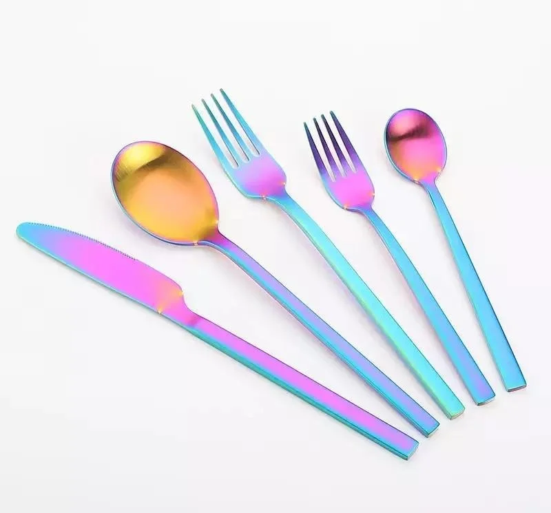 Wholesale Gold Silverware Set Serving Spoon Knife Fork and Stainless Steel Utensils