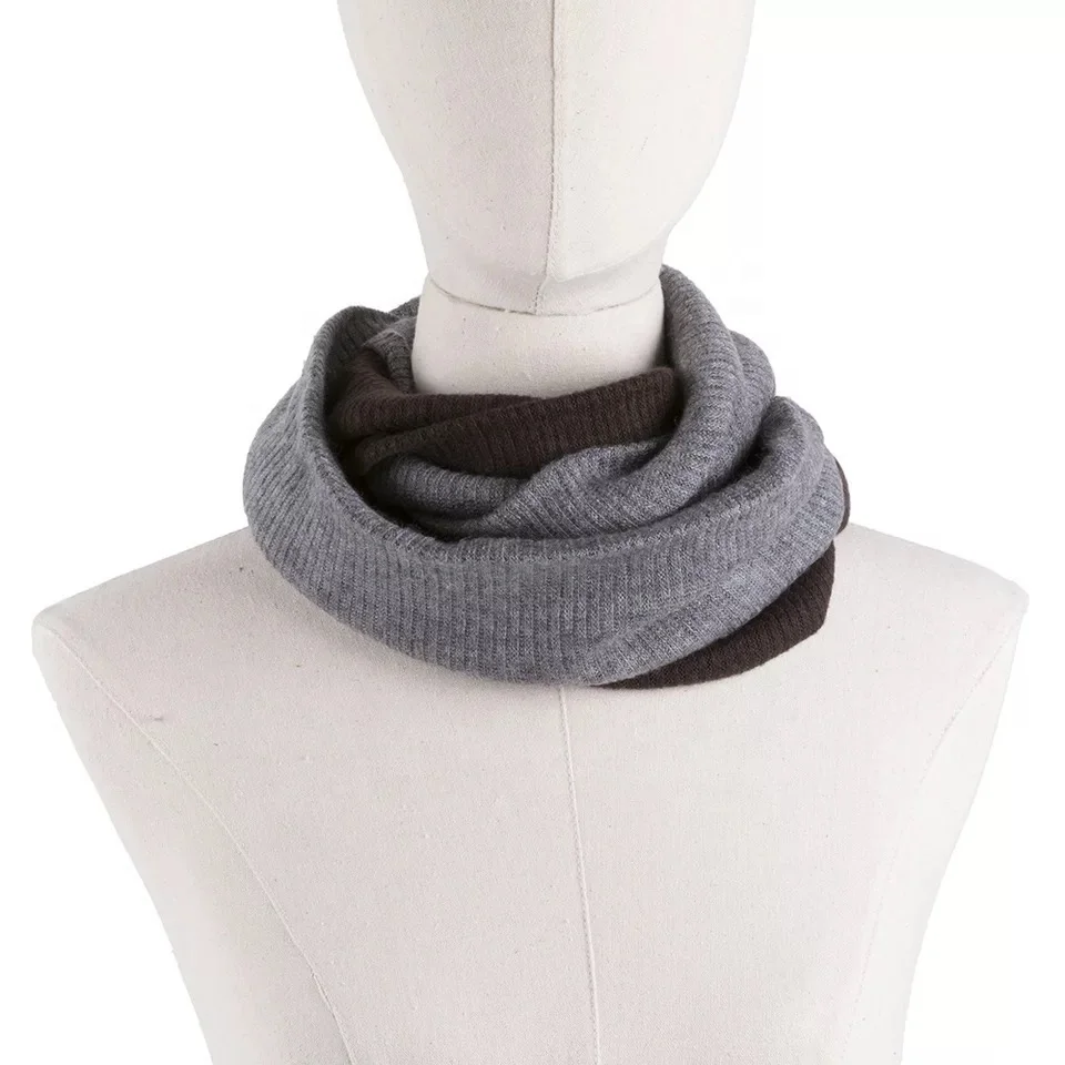 New type neck warmer snood casual lady fashion snood two tones plain circle knitted infinity  for woman
